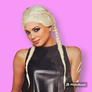 Light Icy Blonde Double Braid Boxer Braids Wig